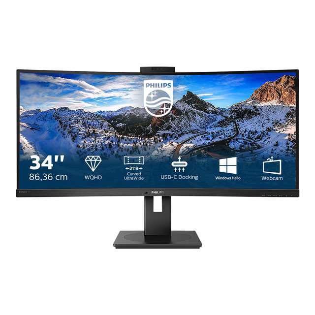 Philips p line 346p1crh/00 led display 86,4 cm (34") 3440 x 1440 pixels ultrawide quad hd noir