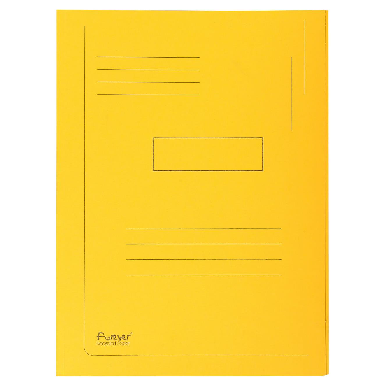 Chemise Exacompta Forever A4  2 rabats - 200 feuilles - 240 x 320 mm - carton comprim recycl - jaune - 50 units
