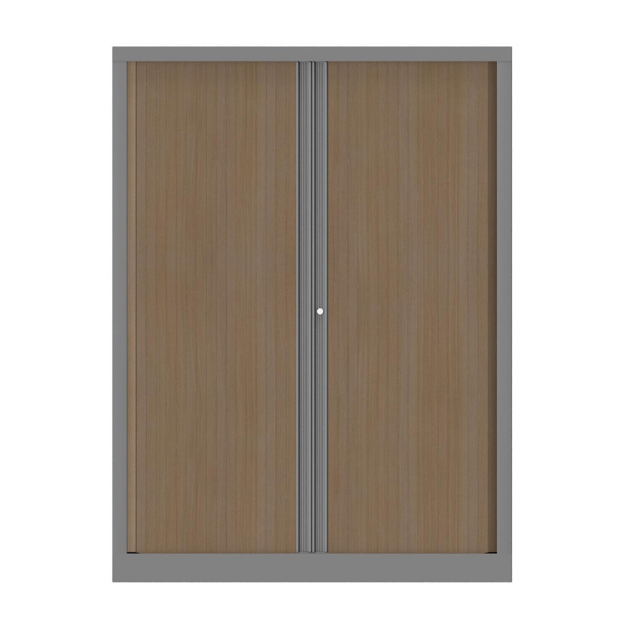 Armoire  rideaux mtallique Confort+ Ht 160 x L.120 cm - corps Aluminium rideaux Chne