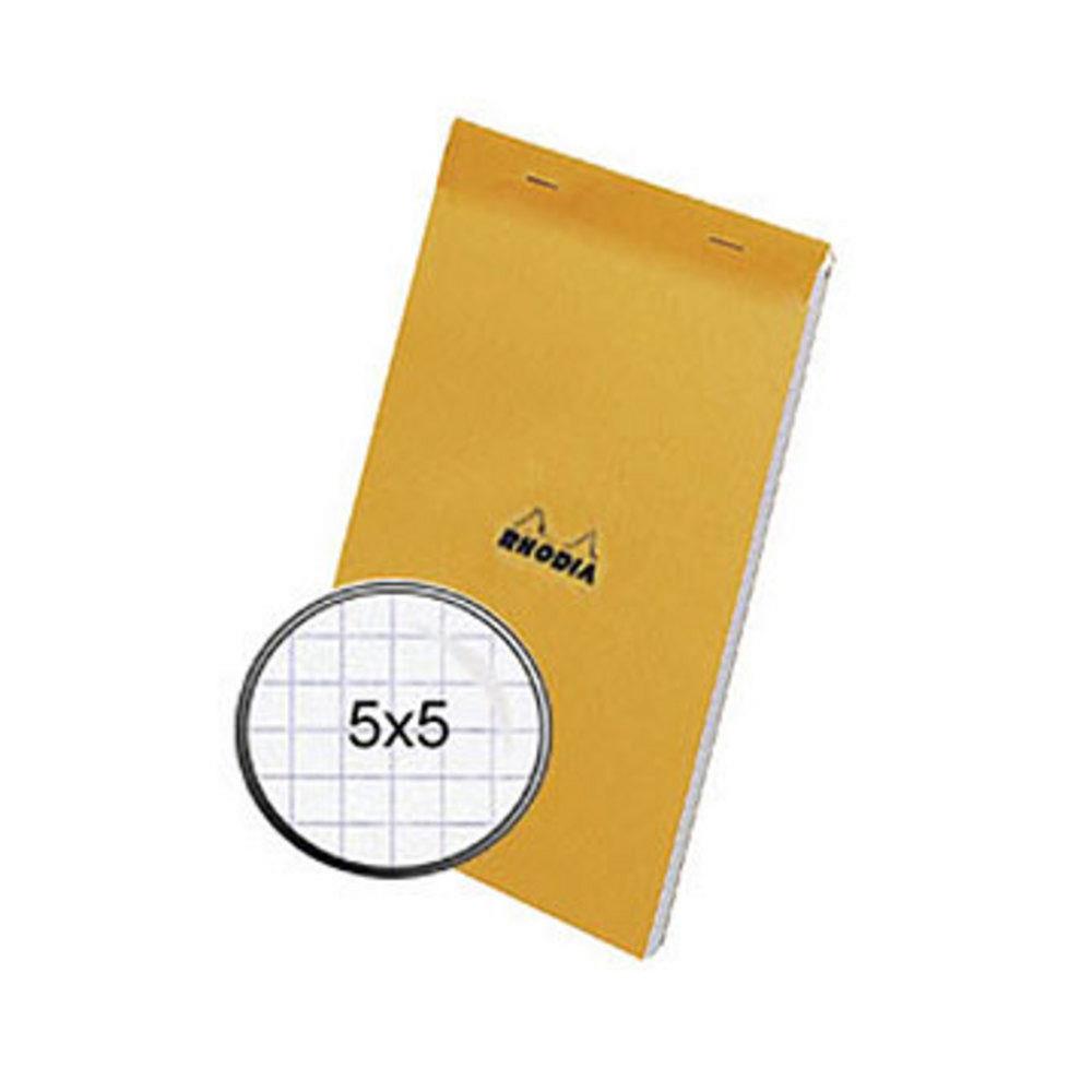 Bloc Rhodia - 80 g - 14,8 x 21cm - Couverture Orange - petits carreaux - 80 feuilles microperfores dtachables -
