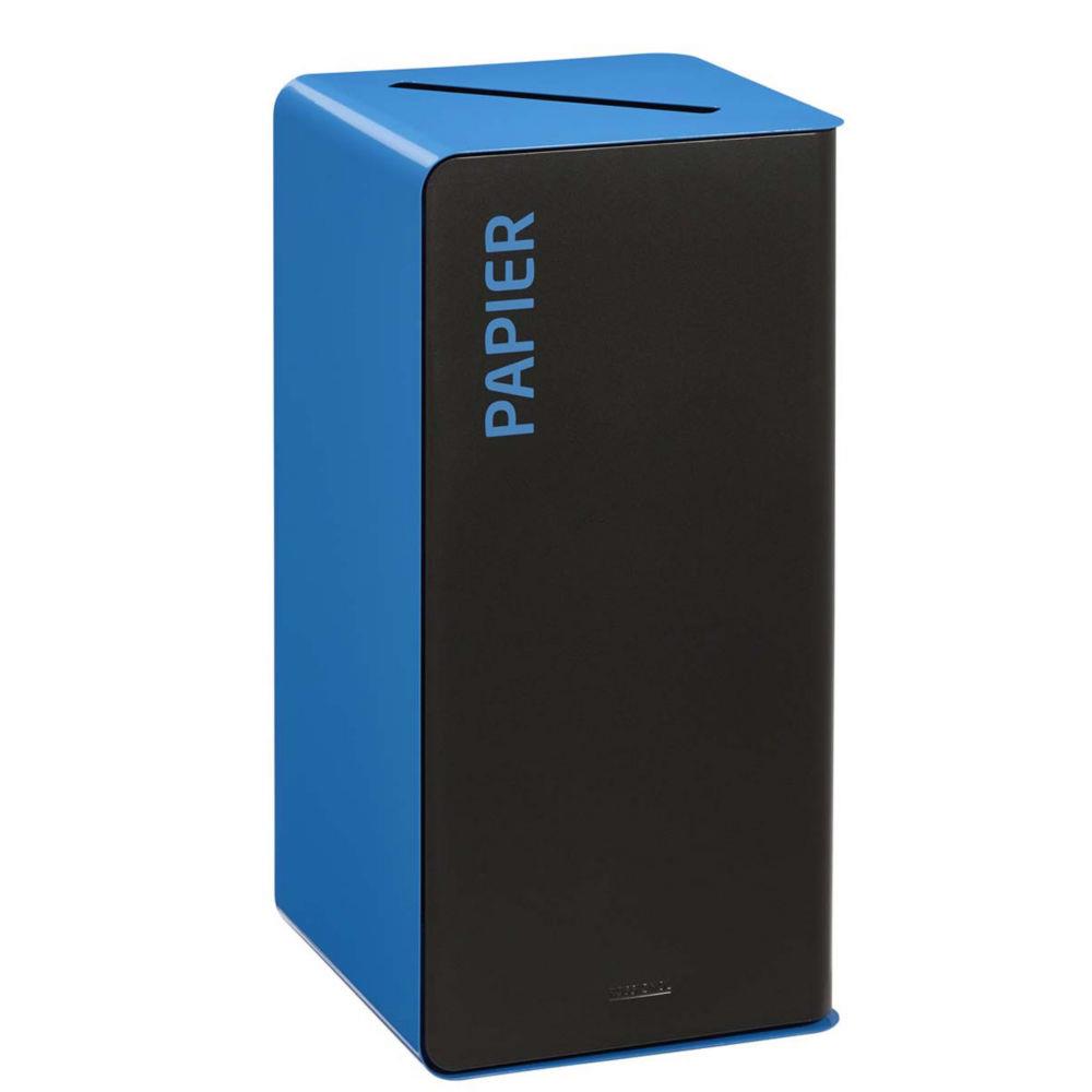 Poubelle de tri slectif du papier Rossignol Cubatri 40 L - Noir et bleu