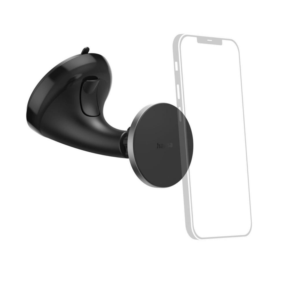 Support voiture magntique Hama MagLock pour mobile Apple - Fixation ventouse - Noir