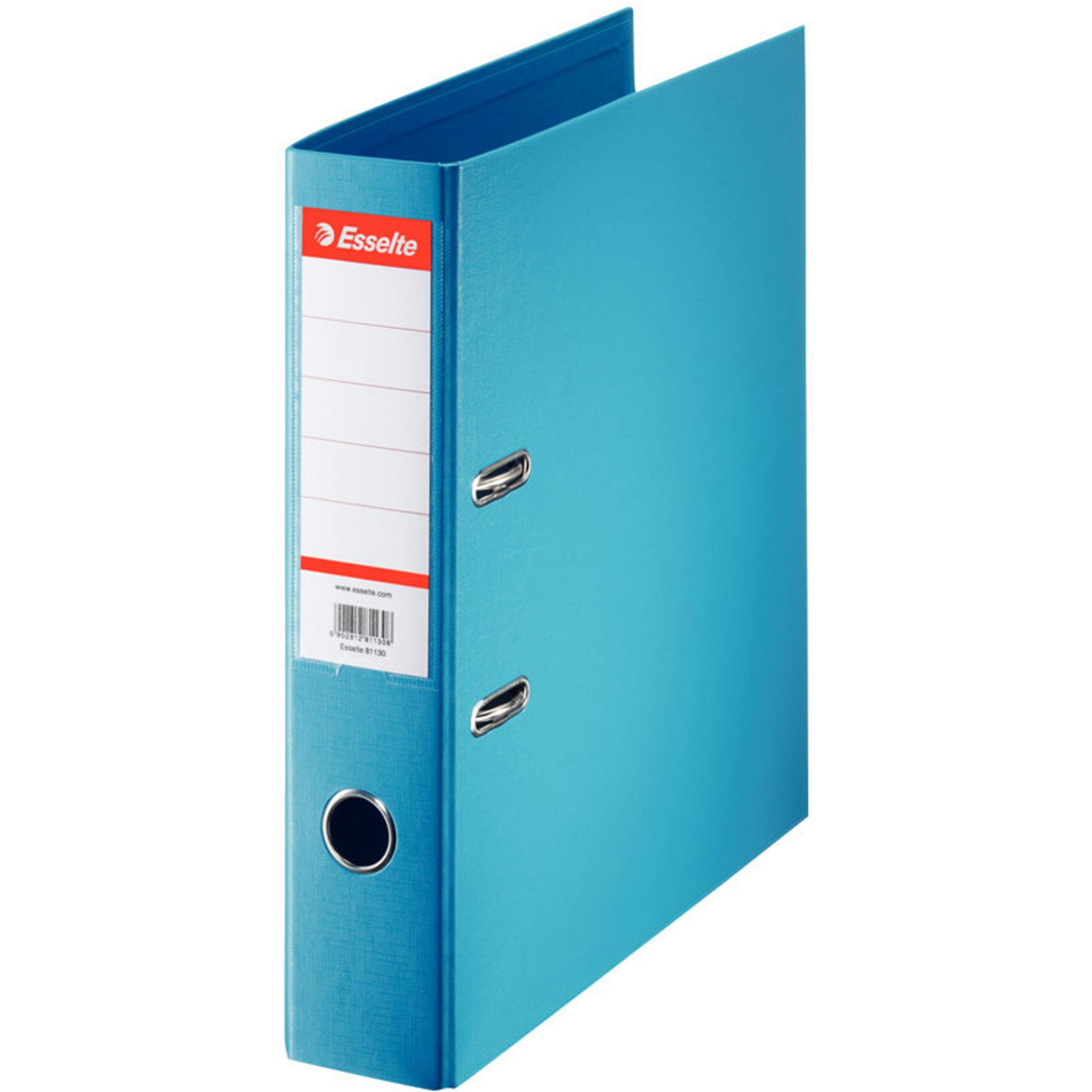Classeur  levier Esselte - dos de 7,5 cm - plastifi intrieur et extrieur - bleu clair