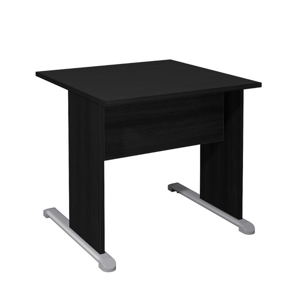 Bureau droit Pulse Bois - L80 x P80 cm - Plateau Noir - Pieds L Noir