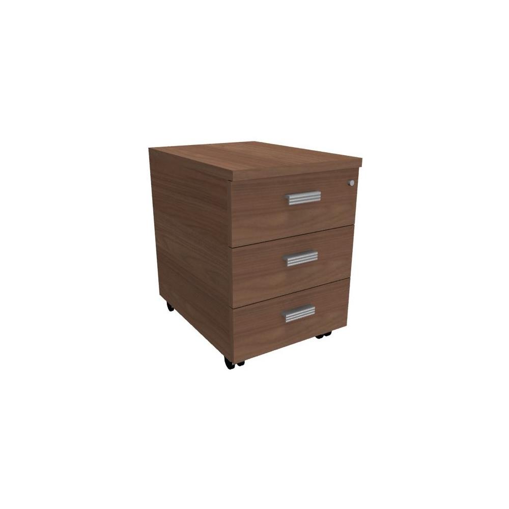 Caisson mobile Optima - 3 tiroirs - Noyer