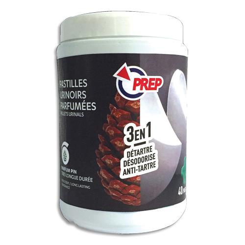 Pastilles Prep pour urinoirs - nettoie, dsodorise, dtartre - parfum Pin - bote de 40