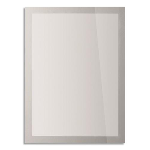 Cadres d'affichage repositionnable Durable Sun - contour argent - anti UV - A4 - L23,4 x H32,1 cm - sachet de 2