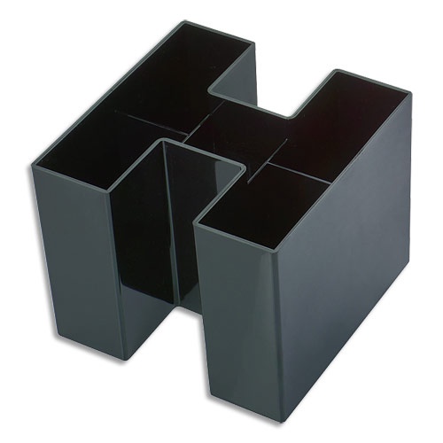 Pot  crayons Han Bravo - en polystyrne - L10,9 x H9 x P10,9 cm - noir