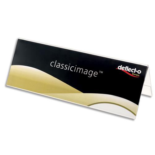 Portes-noms de bureau Delfecto - en polystyrne - A4 - L29,7 x H11,1 x P9,6 mm - transparent