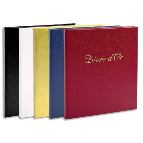 Livre d'or Exacompta simili-cuir - tranche or - titre frapp 140 pages - papier 110 g - 21x19 cm - 5 coloris