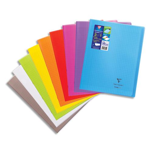 Cahier piqre Koverbook Clairefontaine - 24x32 - 141 pages - Seys - couverture polypropylne opaque assortis