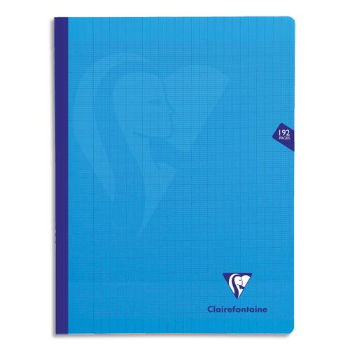 Cahier brochure Clairefontaine Mimesys - 24x32 - 192 pages - Sys - couverture polypropylne bleue