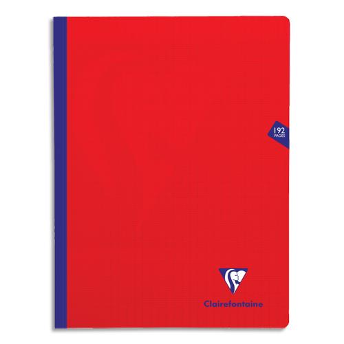 Cahier brochure Clairefontaine Mimesys - 24x32 - 192 pages - Sys - couverture polypropylne - rouge