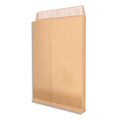 Pochettes kraft arm brun - 120 g - 3 soufflets de 5 cm - C4 : 229x324 mm - paquet de 25