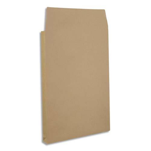 Pochettes kraft arm brun - 120 g - 3 soufflets de 5 cm - 24 : 260x330 mm - paquet de 25