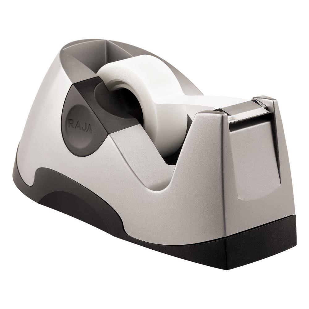 Distributeur de ruban adhsif professionnel - socle lest antidrapant - mandrin de 25 mm - argent et noir