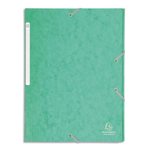 Chemise Exacompta Maxi Capacity - 3 rabats et lastique - carte lustre 425g - coloris vert clair