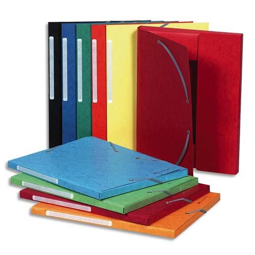 Chemise Exacompta Maxi Capacity - 3 rabats et lastique - carte lustre 425g - coloris assortis