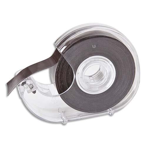 Dvidoir transparent en PS Safetool + ruban noir  bande magntique et adhsive 19 mm x 7 m