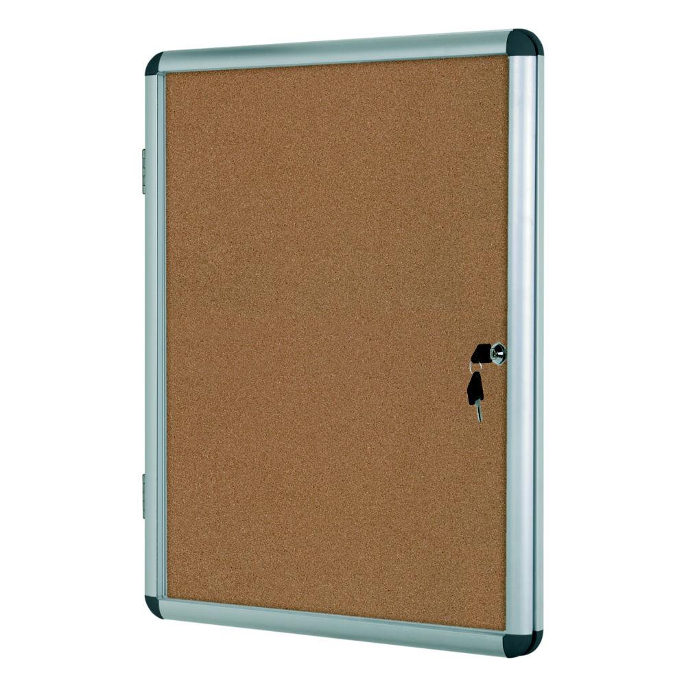 Vitrine d'intrieur Bi-Office Enclore porte-battante fond en lige - 4 feuilles A4 - dimensions L50 x H67,4 x P3,5 cm