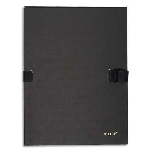 Chemise extensible 51215 de Claircell - dos 10 cm - recouverte de papier grain vernis - coloris noir
