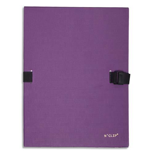 Chemise extensible 51215 de Claircell - dos 10 cm - recouverte de papier grain vernis - coloris violet