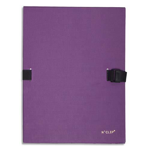 Chemise extensible 51215 de Claircell - dos 10 cm - recouverte de papier grain vernis - coloris violet