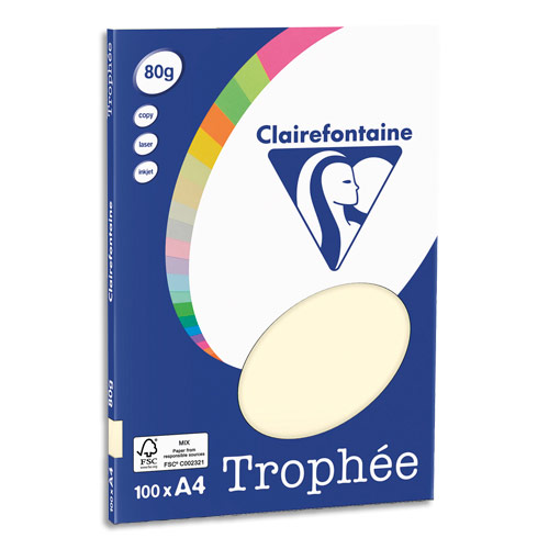 Papier couleur Clairefontaine Trophée  80 g  format A4  coloris