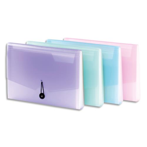 Trieur mnager 12 cmpts Viquel Propysoft - PP 6,5/10 translucide poudr - coloris assortis rose, mauve, bleu, vert