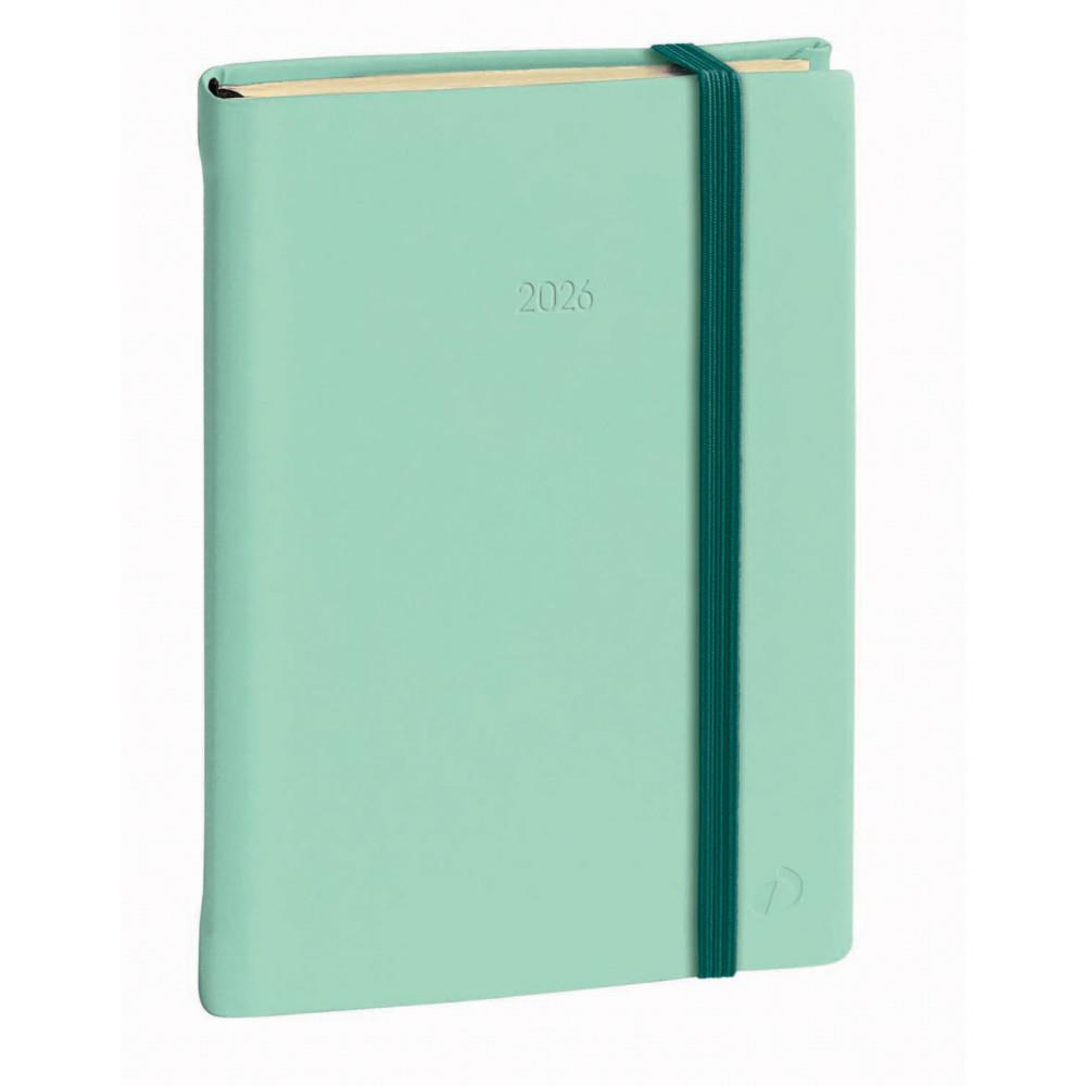Agenda semainier Quo Vadis Prsident Fas Silk - 21 x 27 cm - Vert d'eau fermeture lastique