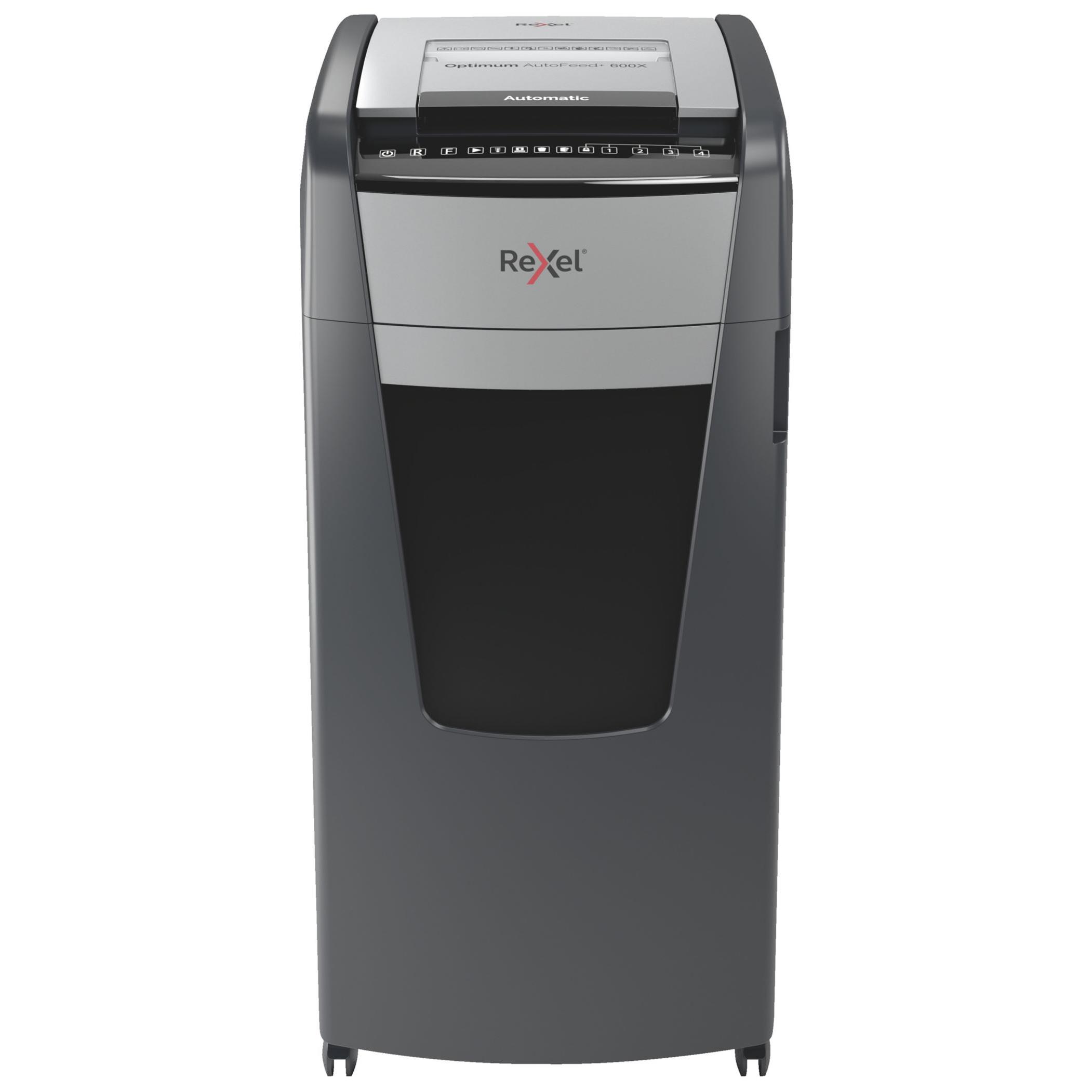 Rexel autofeed+ 600x destructeur de papier destruction croise 55 db 23 cm noir, gris