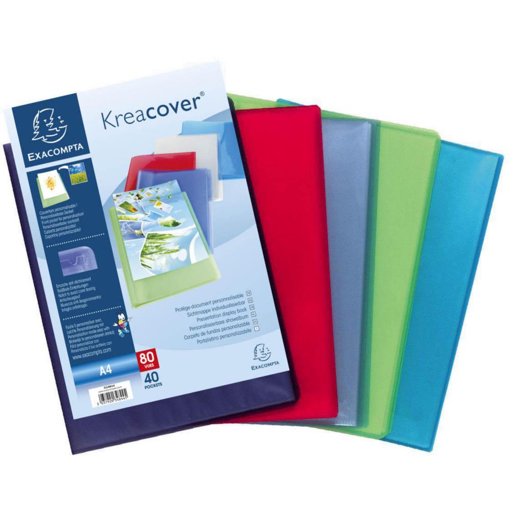 Protge document personnalisable Exacompta Kreacover - polypropylne - 80 vues - coloris assortis