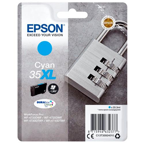 Cartouches pour imprimantes - Epson padlock singlepack cyan 35xl durabrite ultra ink