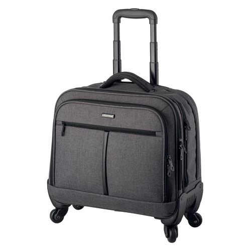 Trolley Juscha Phoenix avec roulettes et compartiments - 44,5 x 37,5 x 21 cm - gris
