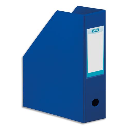 Porte-revues Elba - en PVC soud - 32 x 24 cm - dos de 10 cm - livr  plat - bleu fonc