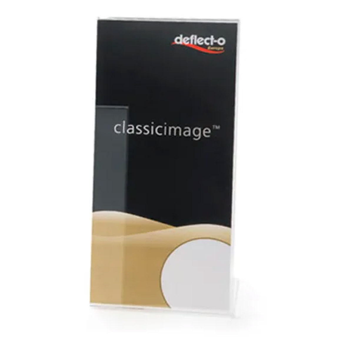 Porte-affiche Deflecto droit - polystyr�ne - 1,6 mm - transparent - pour document 1/3 A4 portait