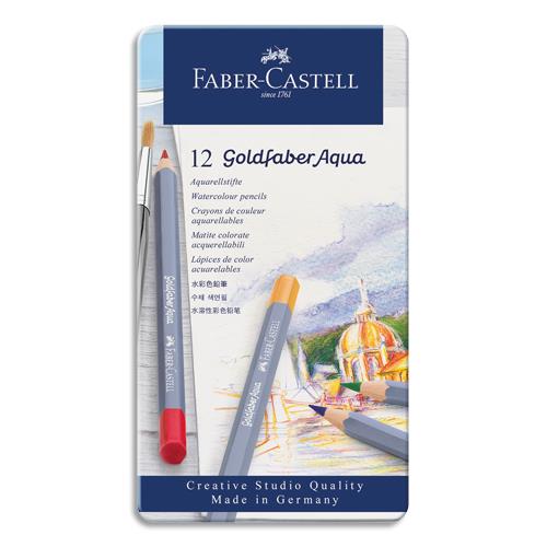 Crayons de couleur Faber Castel Goldfaber aquarellables - coloris assortis - tui de 12