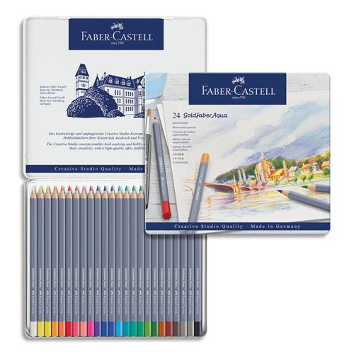Crayons de couleur Faber Castel Goldfaber aquarellables - coloris assortis - tui de 24