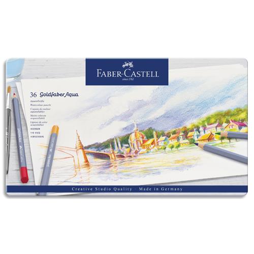 Crayons de couleur Faber Castel Goldfaber aquarellables - coloris assortis - tui de 36