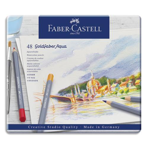 Crayons de couleur Faber Castel Goldfaber aquarellables - coloris assortis - tui de 48