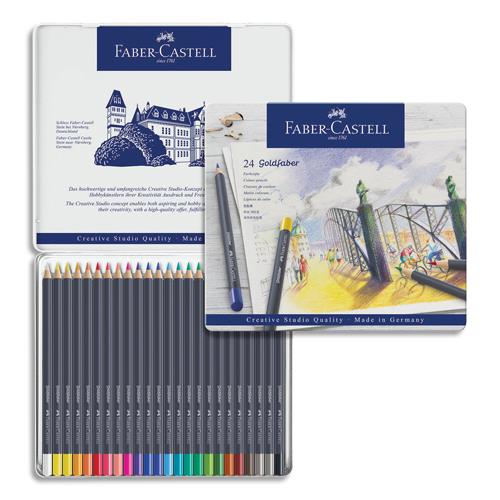 Crayons de couleur Faber Castel Goldfaber - coloris assortis - tui de 24