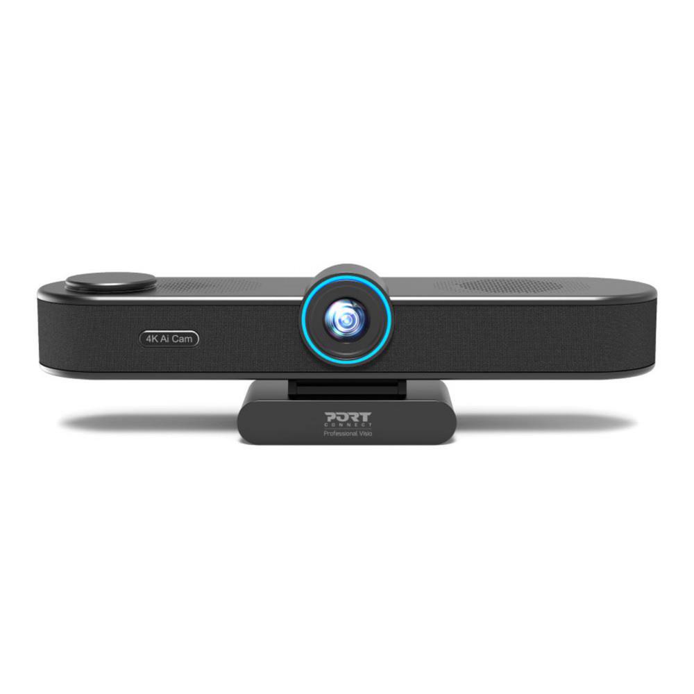 Camra 4K de confrence Port Connect avec recadrage automatique IA + Micro + Haut-parleur + tlcommande - USB-C to USB-A - 10 personnes - Noir