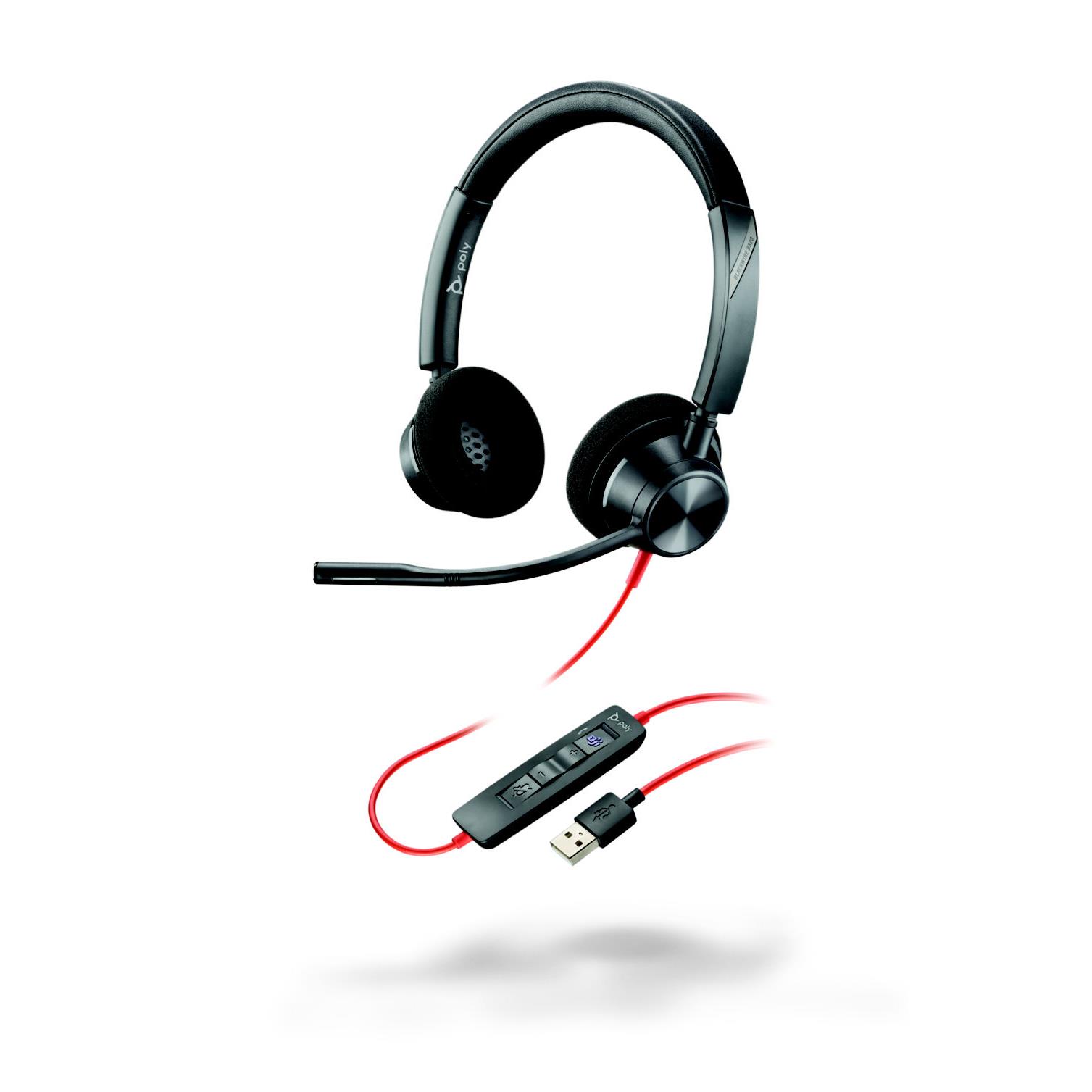 Casque filaire stro Poly Blackwire 3320 usb-a - noir