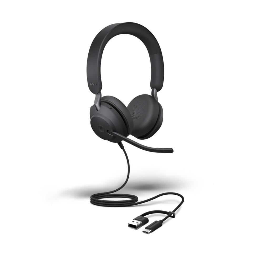 40 Evolve2 Jabra SE Jabra MS Duo - Certifi� Teams - Micro-Casque filaire USB-C/A