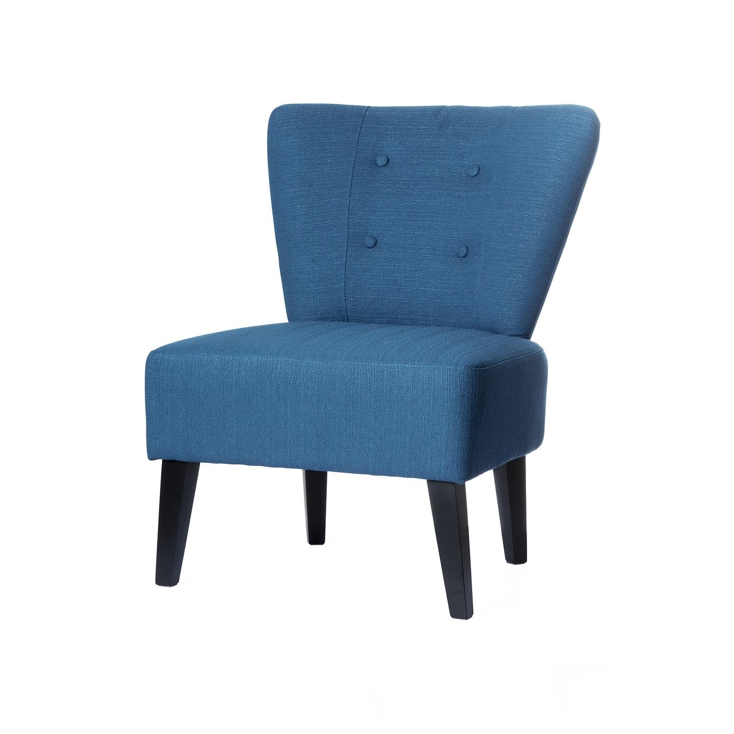 Si�ge d'accueil Brighton - pieds bois noir - tissu bleu