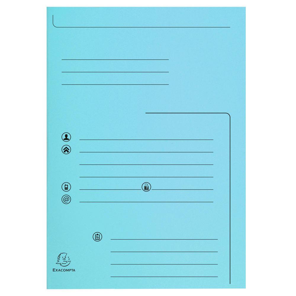 Chemises dossier 2 rabats Exacompta - primprime - capacit de 200 feuilles A4 - carte 240 x 320 mm - Bleu - 25 units