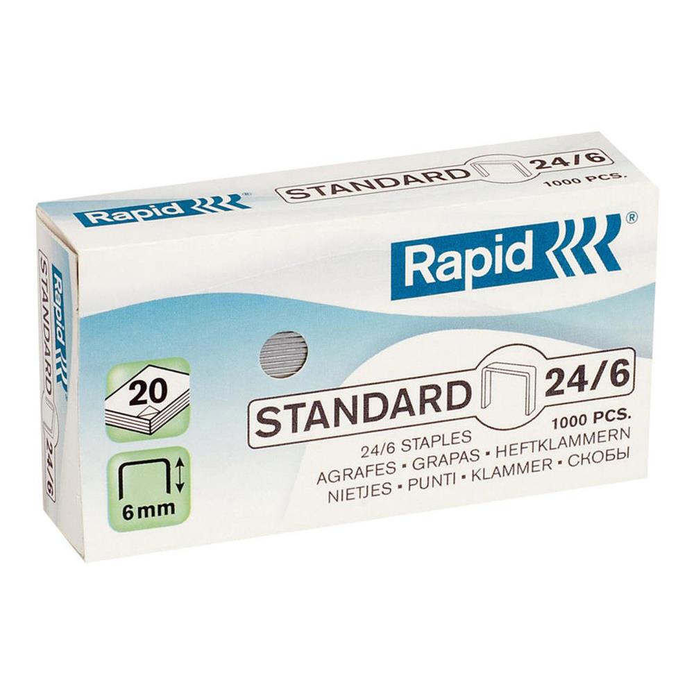 Agrafes N24/6 Rapid - galvanises - bote de 1000