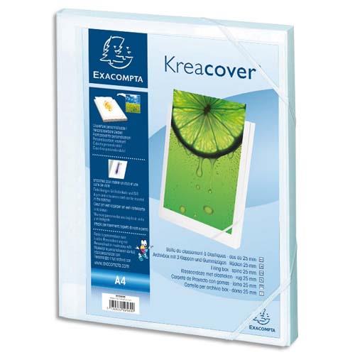 Bote de classement personnalisable Exacompta Kreacover - dos 25 mm - A4 - polypropylne - blanc