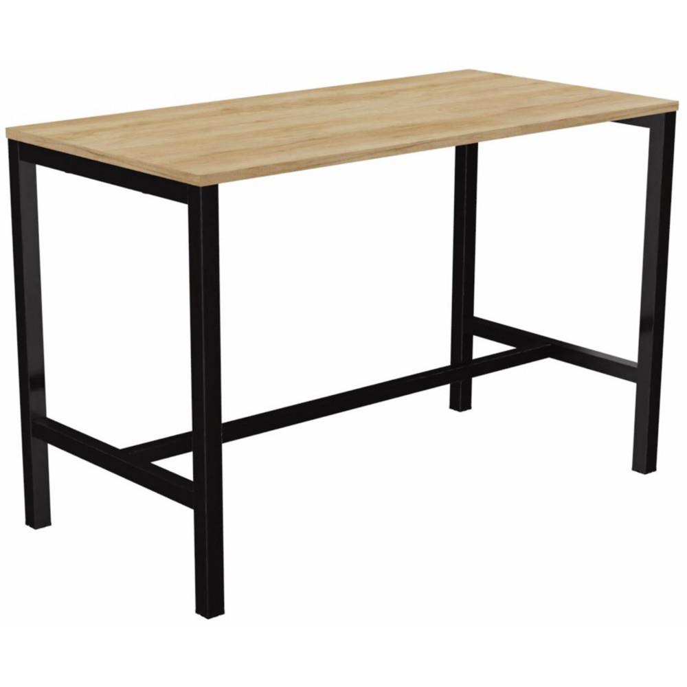 Table de r�union coworking Osmose L160 x L80 cm Ch�ne Nebraska - Pieds arche m�tal Noir