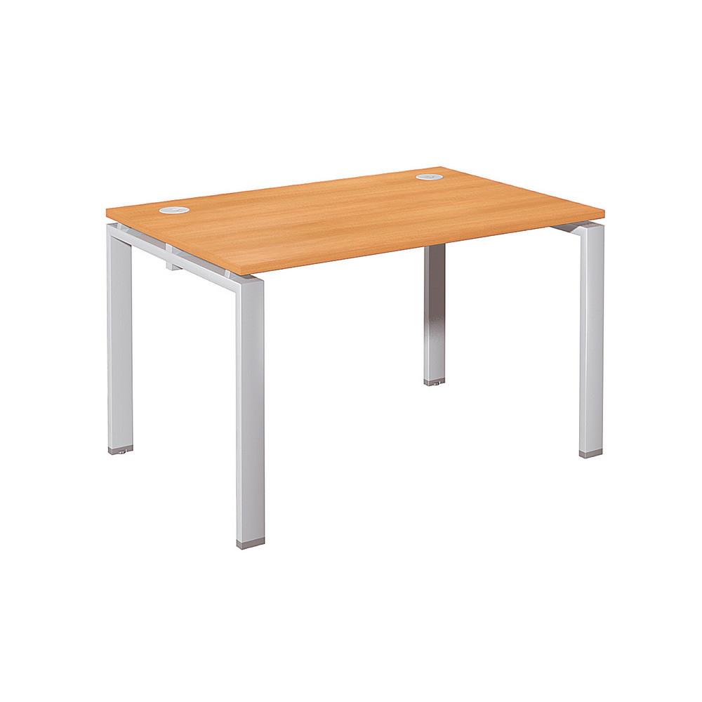 Bureau droit E-link - L 120 x P 80 cm - plateau h�tre - 4 pieds aluminium